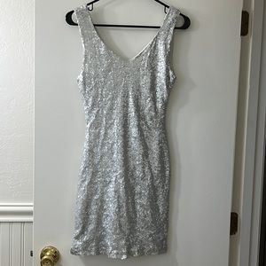 Silver sequin dress New Year’s Eve party cocktail dress